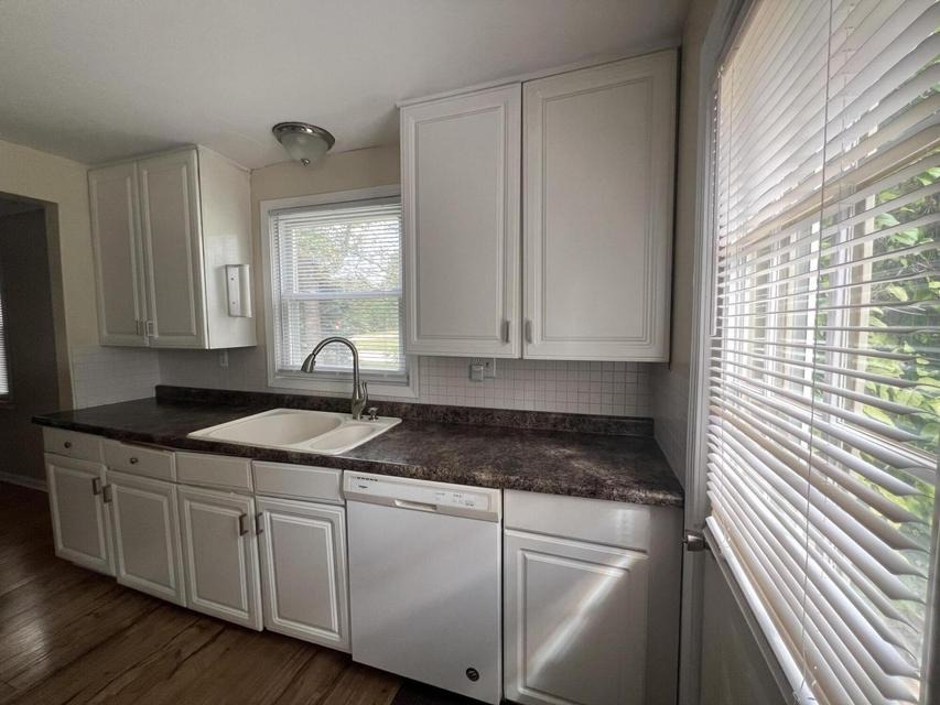 Kitchen cabinets and window